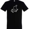 T-Shirt in schwarz mit weißem Aufdruck, "Hase/Möwe"