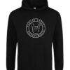 2025-NOBODY-hoodie Hoodie, Kapuzenpullover in schwarz mit weißem Aufdruck, "Nobody cares, scream louder"