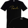 T-Shirt in schwarz mit goldenem Aufdruck, "PAISTE Line"