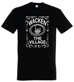 T-Shirt in schwarz mit Aufdruck "WACKEN The Village"