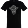T-Shirt schwarz, mit Aufdruck HEAVY-METAL-KUH Kopf