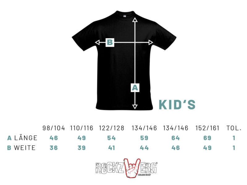 Größentabelle für Kinder-T-Shirt