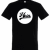 T-Shirt in schwarz mit weißem Aufdruck, Kreis mit "MOIN"