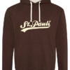 Hoodie, Kapuzenpullover in braun/beige mit beigem Aufdruck, "St. Pauli"